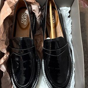 Franco Sarto Glossy Black Loafers
